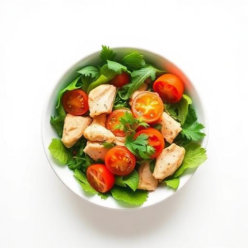 salada morna de frango grelhado